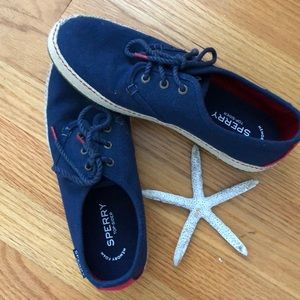 Sperry Top Siders / memory foam sneakers / Navy/ Womans 8.5